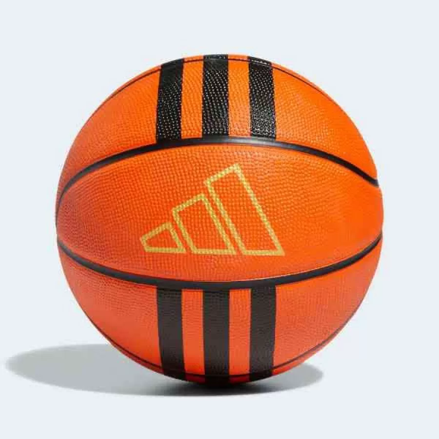 BOLA ADIDAS BASQUETE 3 STRIPES RUBBER X3  Laranja e preto