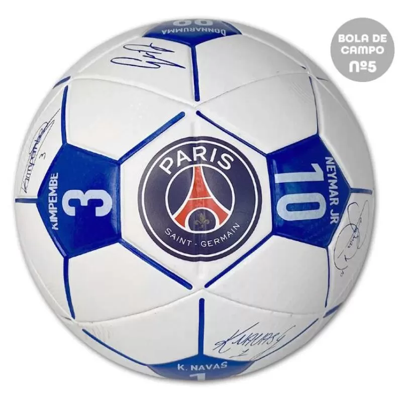 BOLA DE FUTEBOL PSG N5 ASSINATURAS - Branco e azul