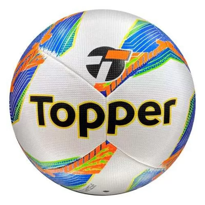 BOLA DE FUTEBOL TOPPER VELOCITY PRO SAMBA 2024 CAMPO - Branco azul e laranja