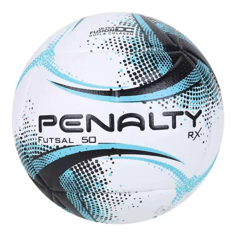 BOLA DE FUTSAL PENALTY RX 50 XXI - Branco preto e azul