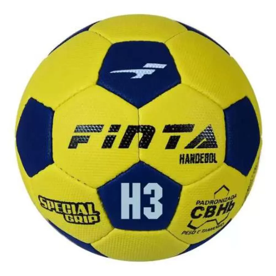 BOLA DE HANDEBOL MASCULINO H3L PVC COSTURADA FINTA  Amarelo e azul