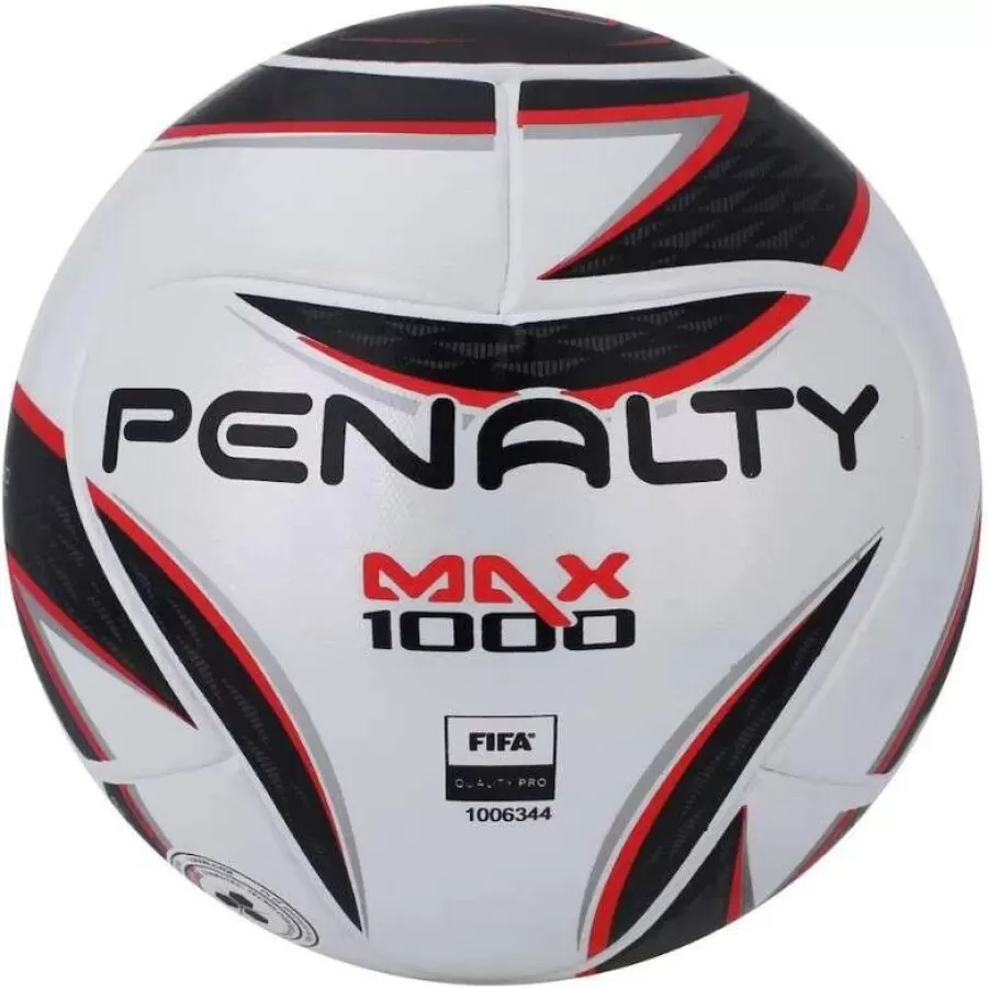 BOLA FUTSAL PENALTY MAX 1000 TERMOTEC XXI  Branco preto e vermelho