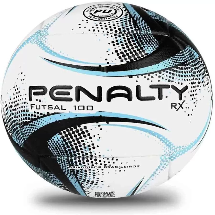 BOLA FUTSAL PENALTY RX 100 XXI  Branco preto e azul