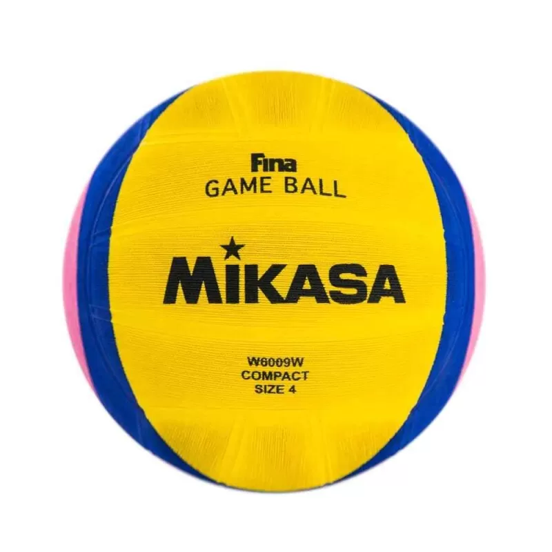 BOLA OFICIAL DE POLO AQUÁTICO MIKASA W6009W - Amarelo azul e rosa