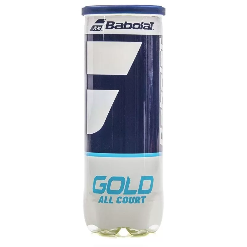 BOLA PARA TÊNIS BABOLAT GOLD ALL COURT TUBO COM 3 BOLAS - Amarelo