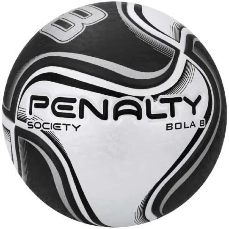 BOLA PENALTY SOCIETY 8 X - Branco e preto