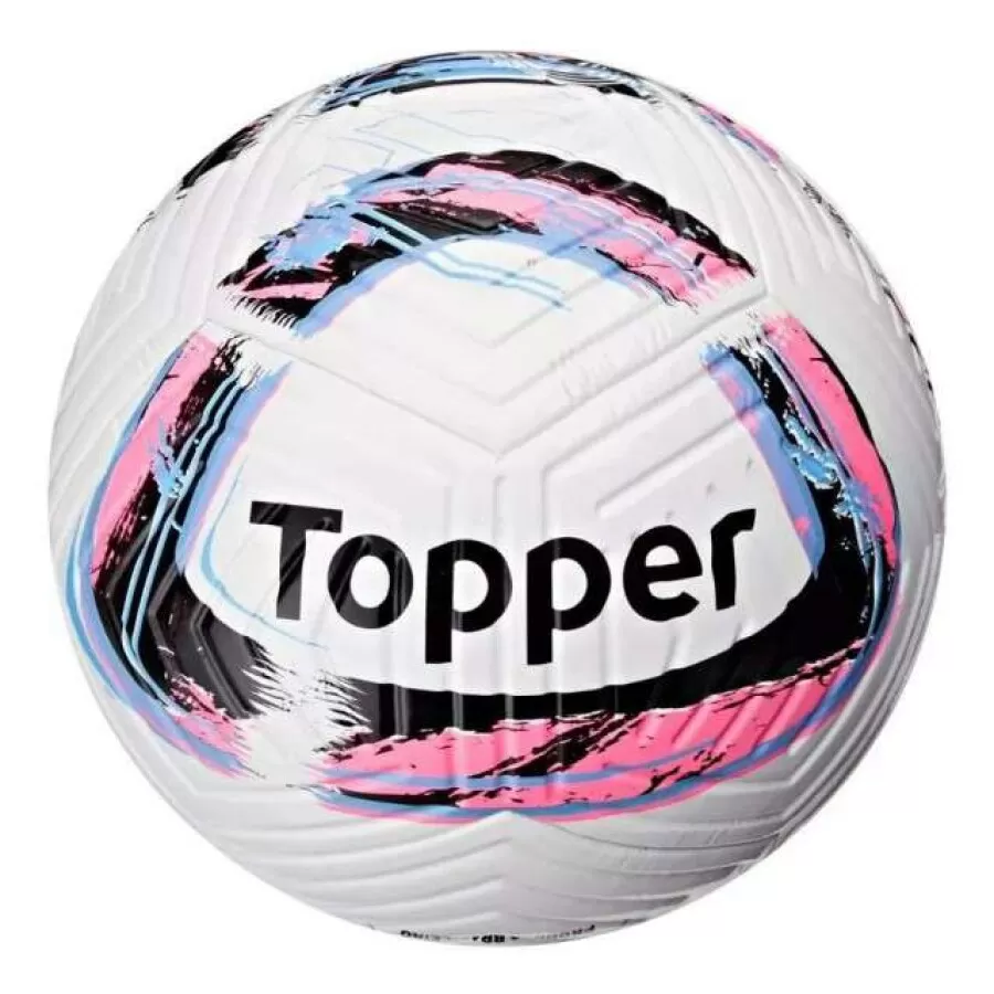 BOLA TOPPER SOCIETY SAMBA OFICIAL SINTETICA  Branco rosa e preto