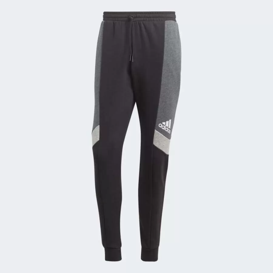 CALÇA ADIDAS ESSENTIALS COLORBLOCK  Preto e cinza