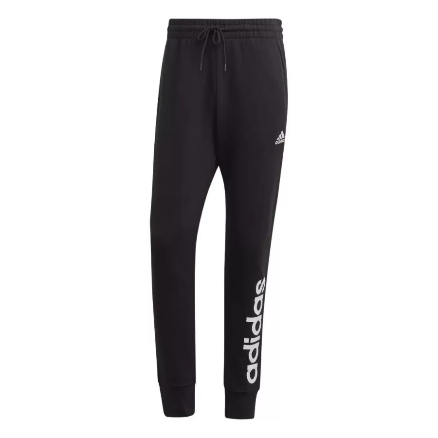 CALÇA ADIDAS MOLETINHO BARRA AFUNILADA ESSENTIALS LOGO  Preto