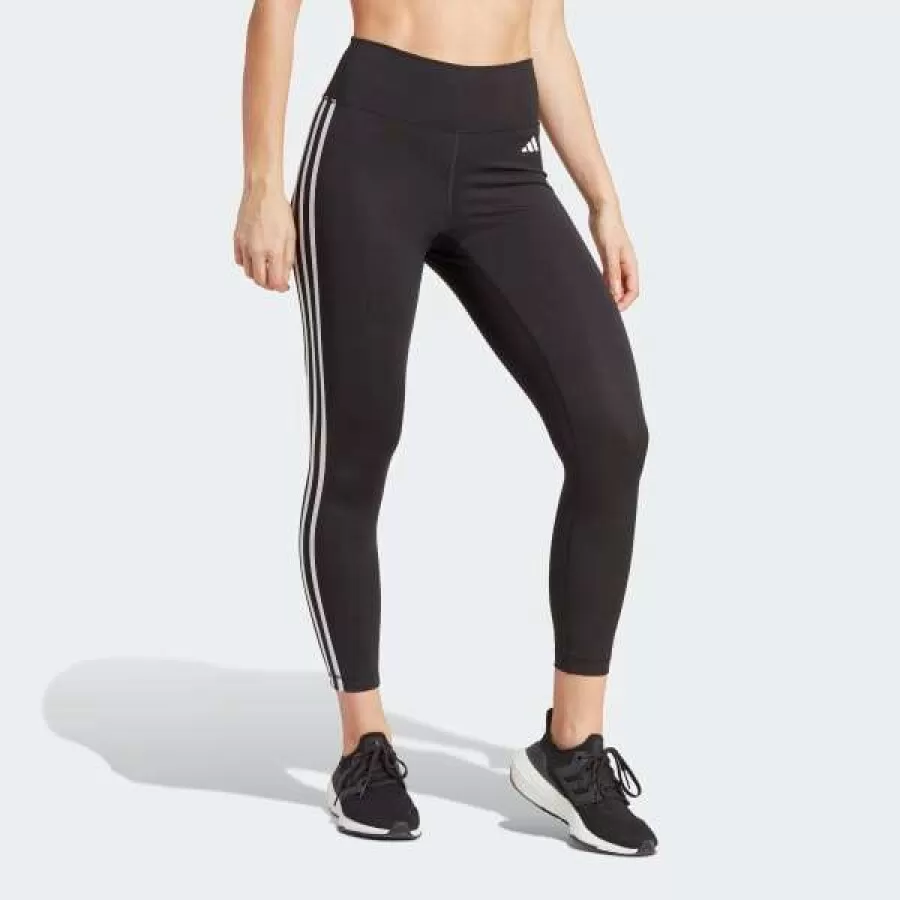 CALCA LEGGING 7/8 CINTURA ALTA TRAIN ESSENTIALS 3STRIPES  Preto