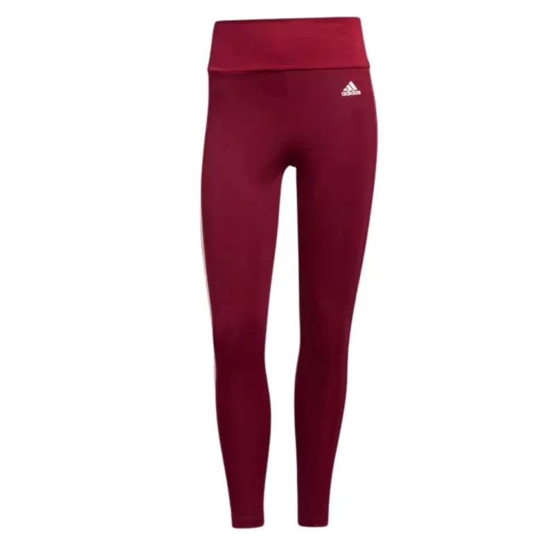 CALCA LEGGING ESPORTIVA 7/8 CINTURA ALTA DESIGNED TO MOVE 3-STRIPES - Bordo e branco