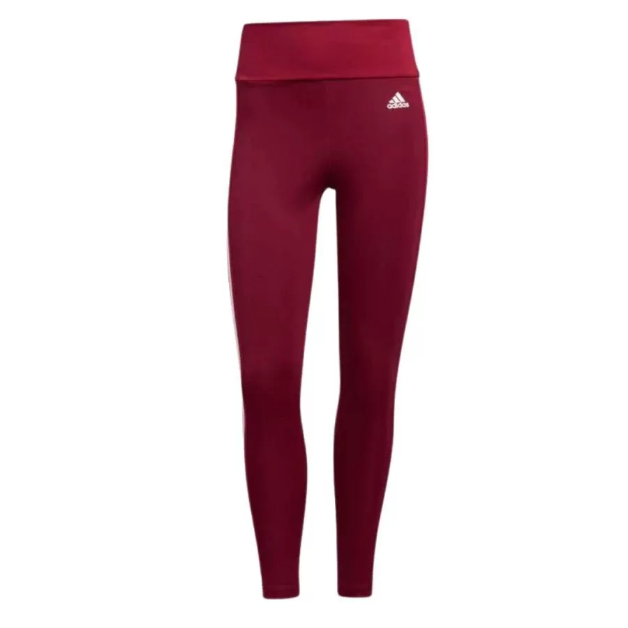 CALCA LEGGING ESPORTIVA 7/8 CINTURA ALTA DESIGNED TO MOVE 3STRIPES  Bordo e branco