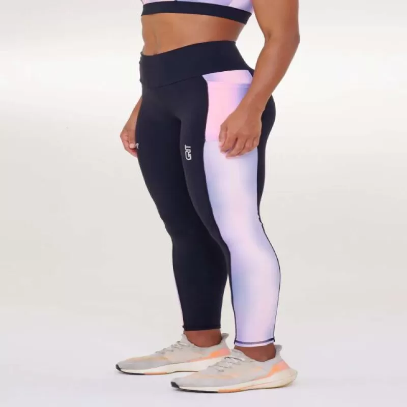 CALÇA LEGGING GRIT RELAMPAGO FOCUS - Rosa e preto