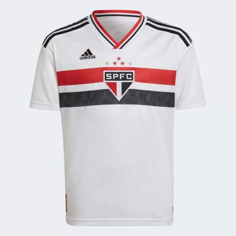 CAMISA 1 SÃO PAULO FC 22 INFANTIL - Preto vermelho e branco