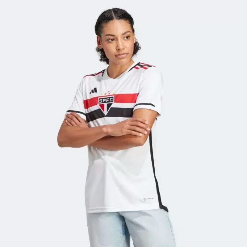 CAMISA 1 SÃO PAULO FC FEMININA 23/24 - Branco vermelho e preto