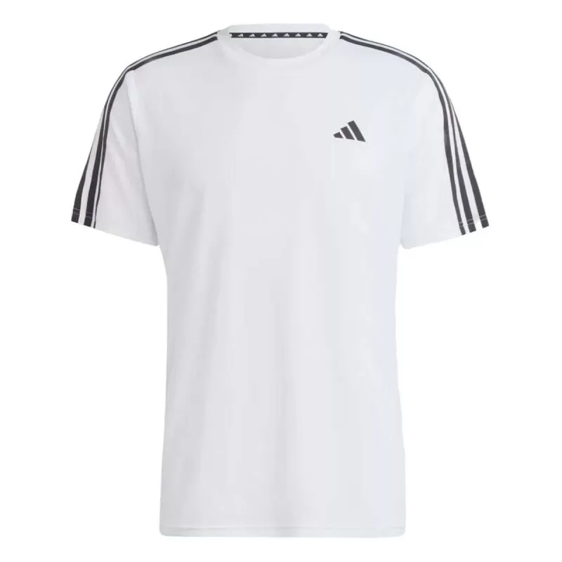 CAMISA ADIDAS TREINO TRAIN ESSENTIALS 3-STRIPES - Branco e preto