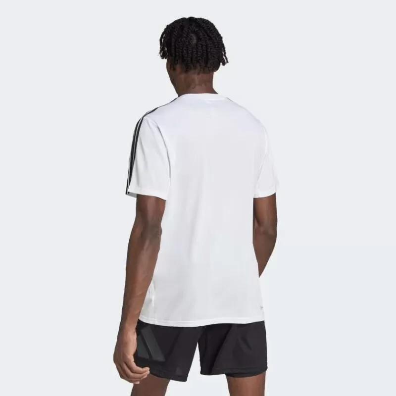 CAMISA ADIDAS TREINO TRAIN ESSENTIALS 3-STRIPES - Branco e preto