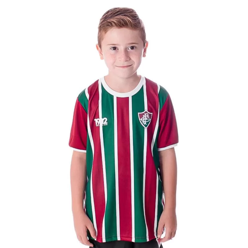 CAMISA ATTRACT FLUMINENSE INFANTIL - Verde vermelho e branco