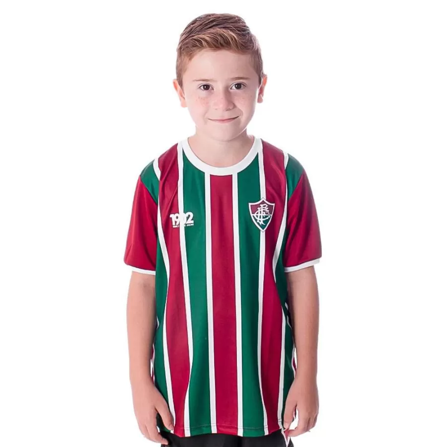 CAMISA ATTRACT FLUMINENSE INFANTIL  Verde vermelho e branco