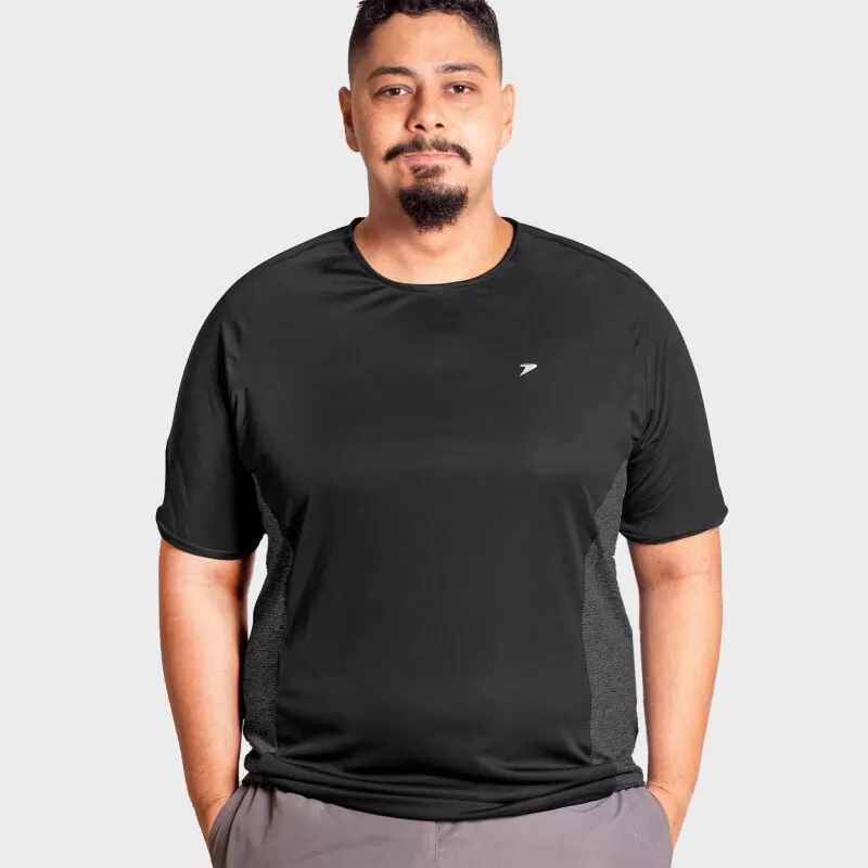 CAMISA ESPORTIVA EXERCISE BIG SIZE - Preto e chumbo