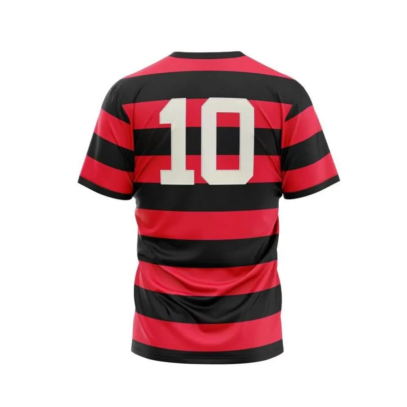 CAMISA FLAMENGO FLATRI ZICO DOURADO - Vermelho preto e branco