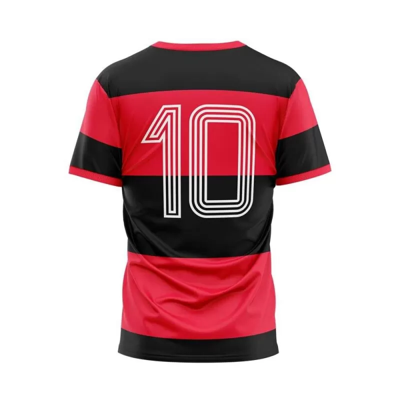 CAMISA FLAMENGO LIB 81 ZICO BRAZILINE - Vermelho preto e branco