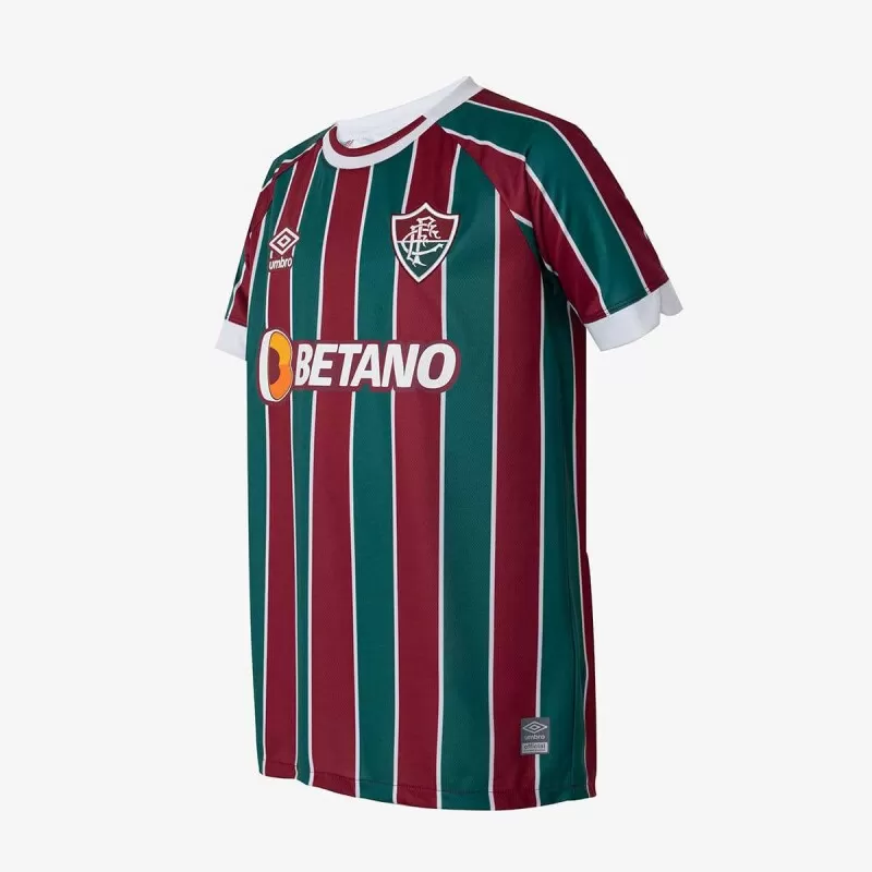 CAMISA FLUMINENSE JUVENIL 1 OFICIAL UMBRO 2023 - Verde vermelho e branco