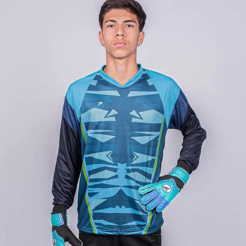 CAMISA GOLEIRO MANGA LONGA INFANTIL AWAKE - Azul