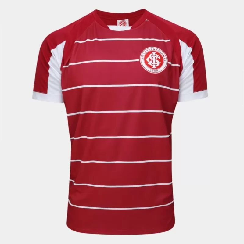 CAMISA INTERNACIONAL LISTRAS - Vermelho e branco