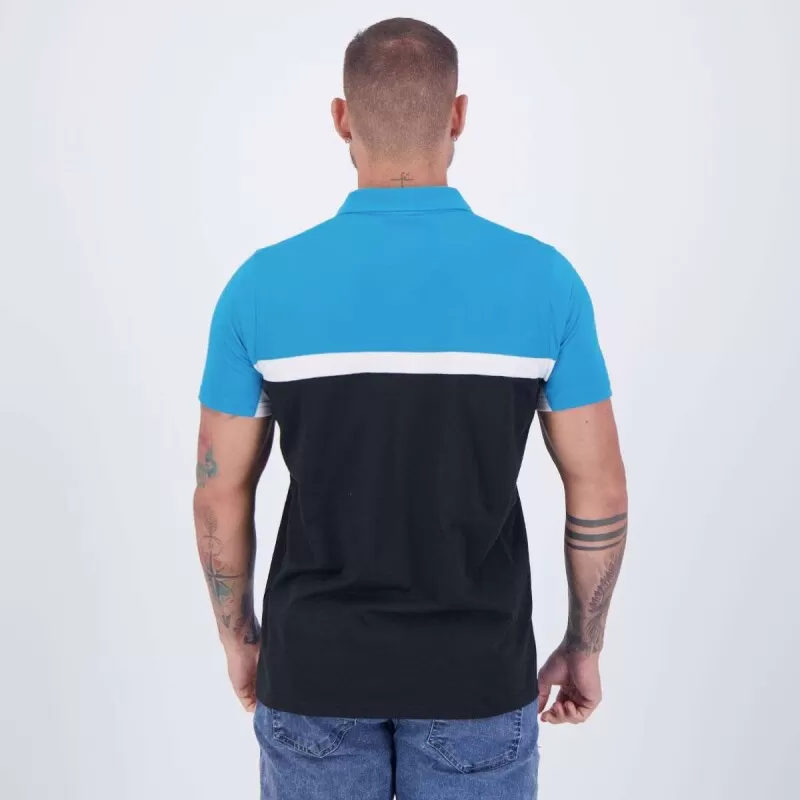 CAMISA POLO CUTTS GREMIO - Preto branco e azul