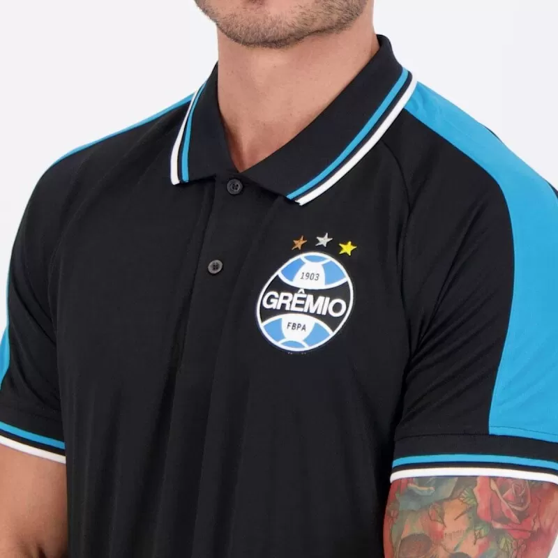 CAMISA POLO GREMIO PAUL - Preto e azul