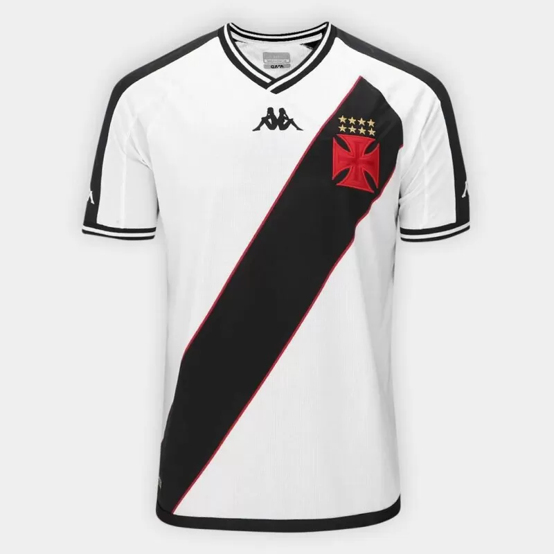 CAMISA VASCO II 24/25 JOGADOR KAPPA MASCULINO - Branco preto e vermelho