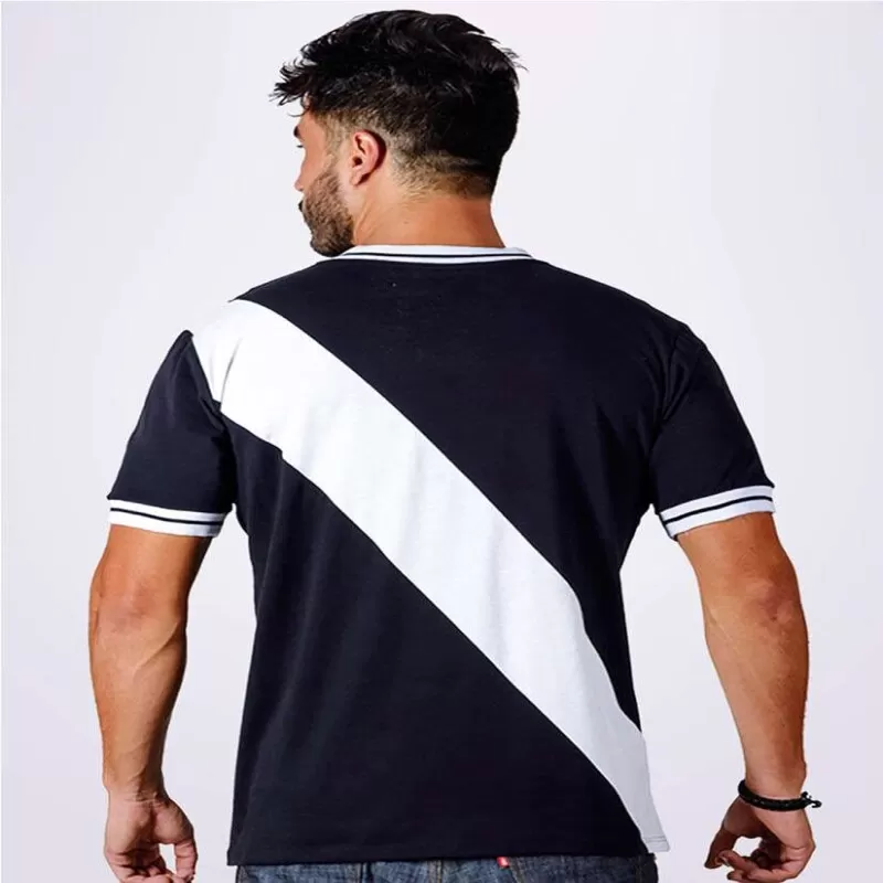 CAMISA VASCO RETRO 74 BRAZILINE - Preto e branco