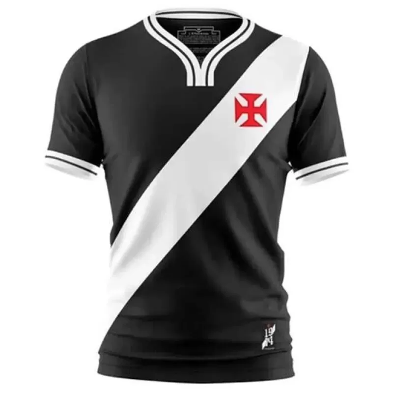 CAMISA VASCO RETRO 74 BRAZILINE - Preto e branco