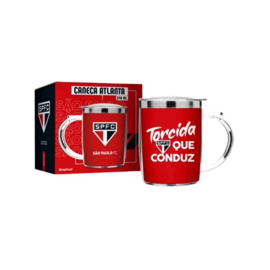 CANECA PLÁSTICA INOX SW  SÃO PAULO  Branco vermelho e preto