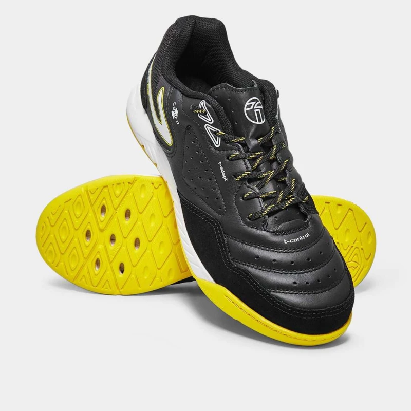 CHUTEIRA FUTSAL TOPPER DOMINATOR PRO V - Preto amarelo e branco