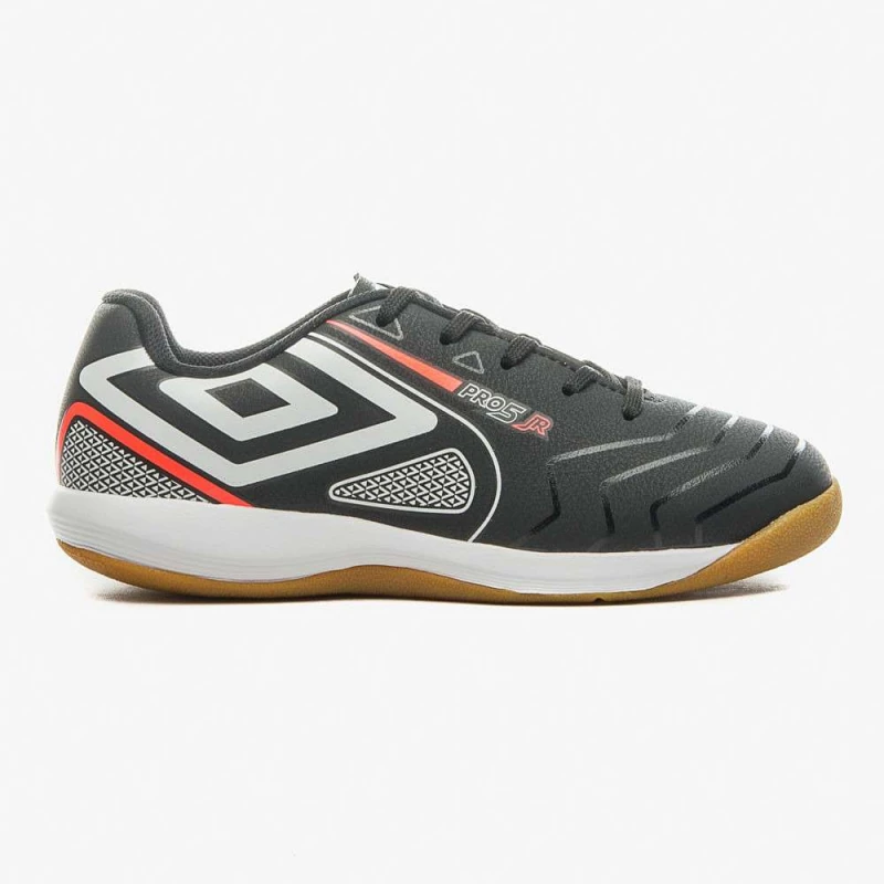 CHUTEIRA FUTSAL UMBRO PRO 5 JR - Preto branco e coral