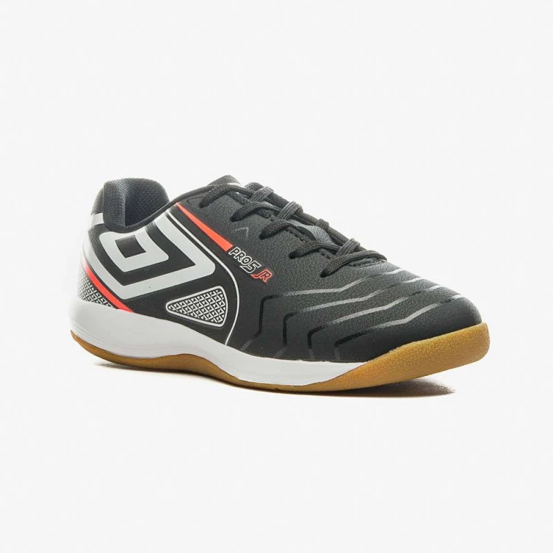 CHUTEIRA FUTSAL UMBRO PRO 5 JR - Preto branco e coral