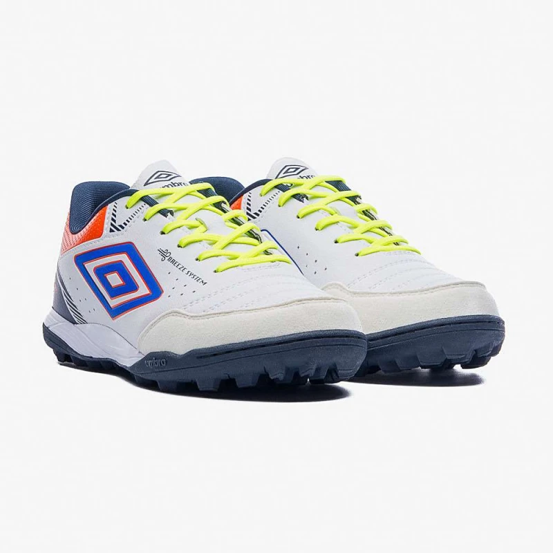 CHUTEIRA SOCIETY UMBRO X-COMFORT - Branco laranja e azul