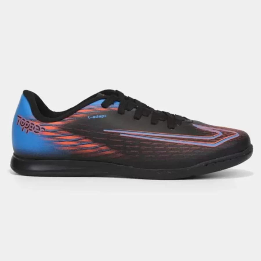 CHUTEIRA TOPPER TOP STRIKE IV INF FUTSAL  Preto coral e azul