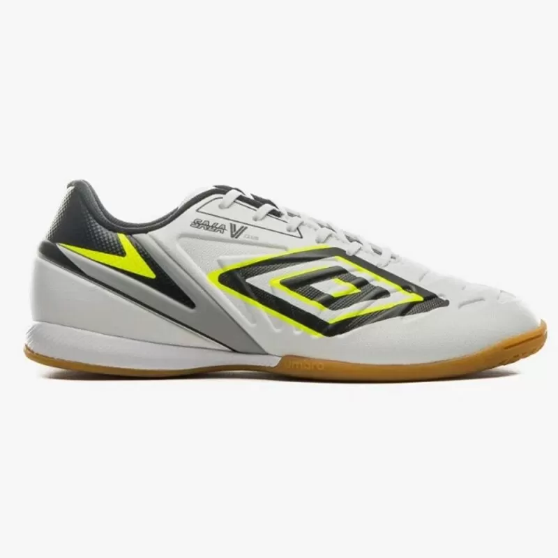 CHUTEIRA UMBRO SALA V CLUB FUTSAL - Branco preto e limao