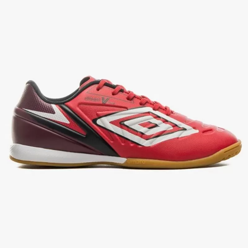 CHUTEIRAS UMBRO SALA V CLUB FUTSAL - Vermelho branco e preto