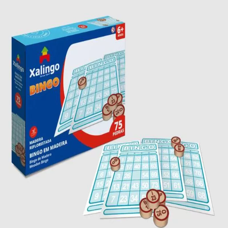 JOGO BINGO PEDRAS DE MADEIRA XALINGO - Diversos