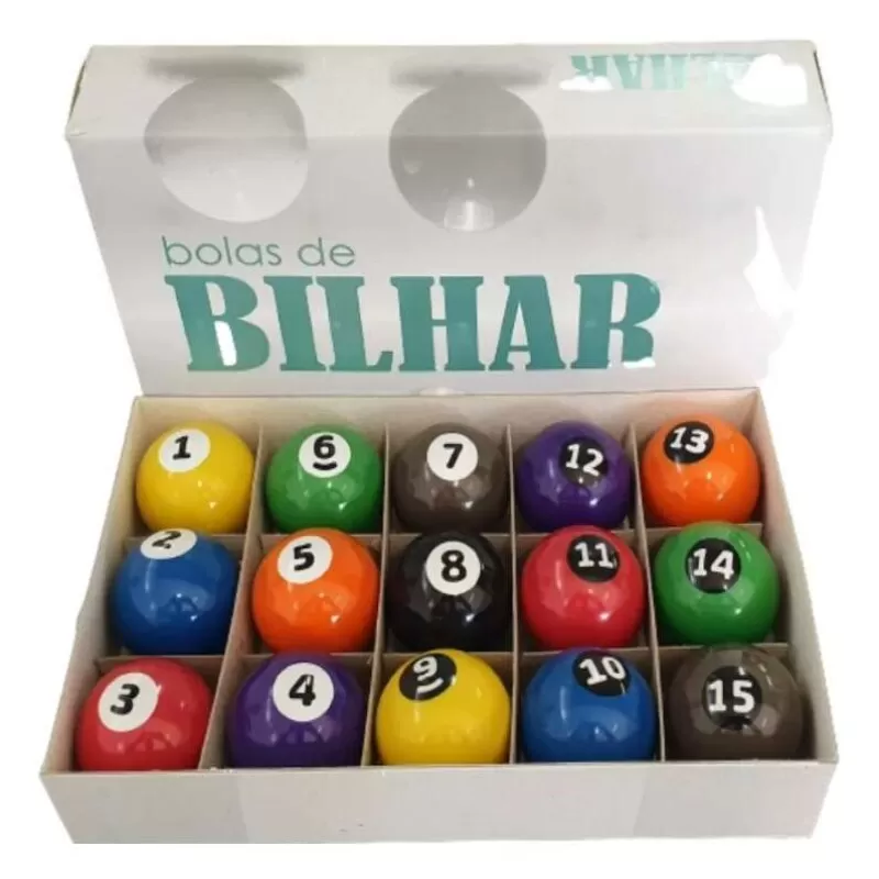 JOGO DE BOLAS DE BILHAR NUMERADAS 54MM - Diversos