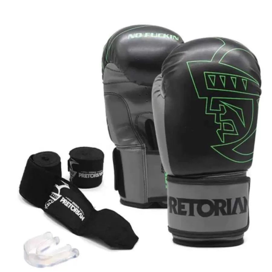 KIT DE BOXE /MUAY THAI PRETORIAN FIRST  Preto e cinza