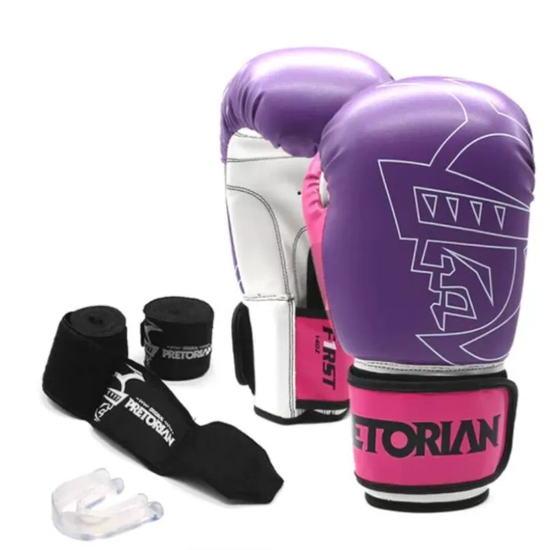 KIT DE BOXE /MUAY THAI PRETORIAN FIRST - Roxo e rosa