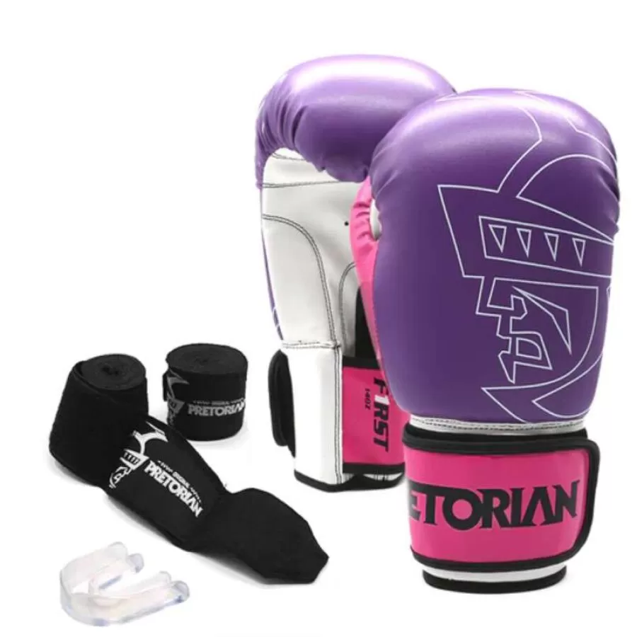 KIT DE BOXE /MUAY THAI PRETORIAN FIRST  Roxo e rosa