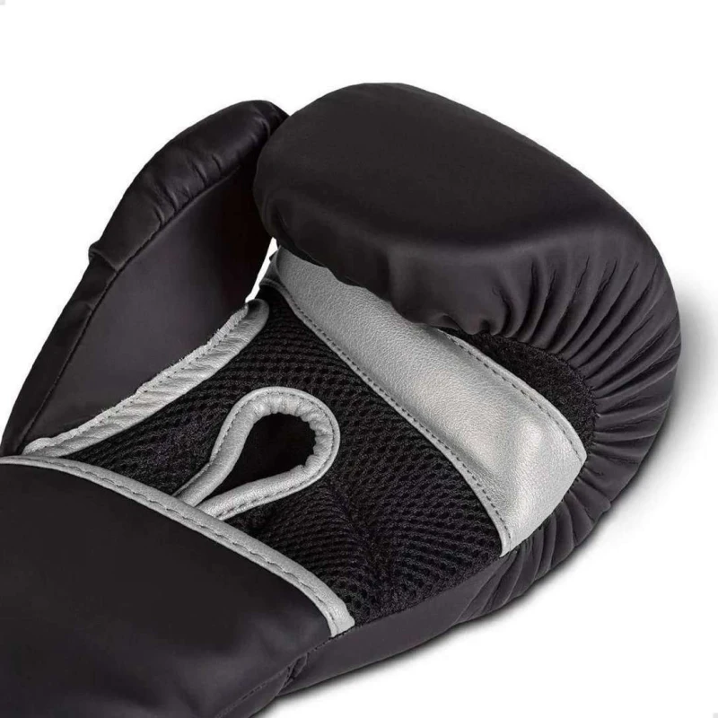 KIT NAJA LUVA BOXE BLACK + BANDAGEM + PROTETOR BUCAL + BAG - Preto e prata