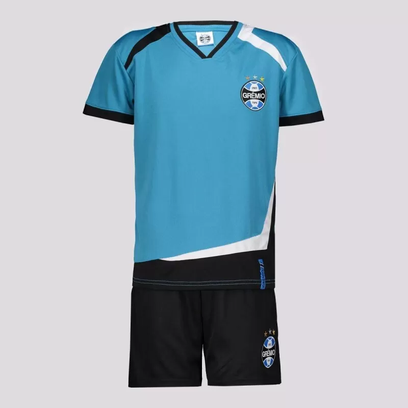 KIT TRIANGLE GREMIO INFANTIL - Azul branco e preto