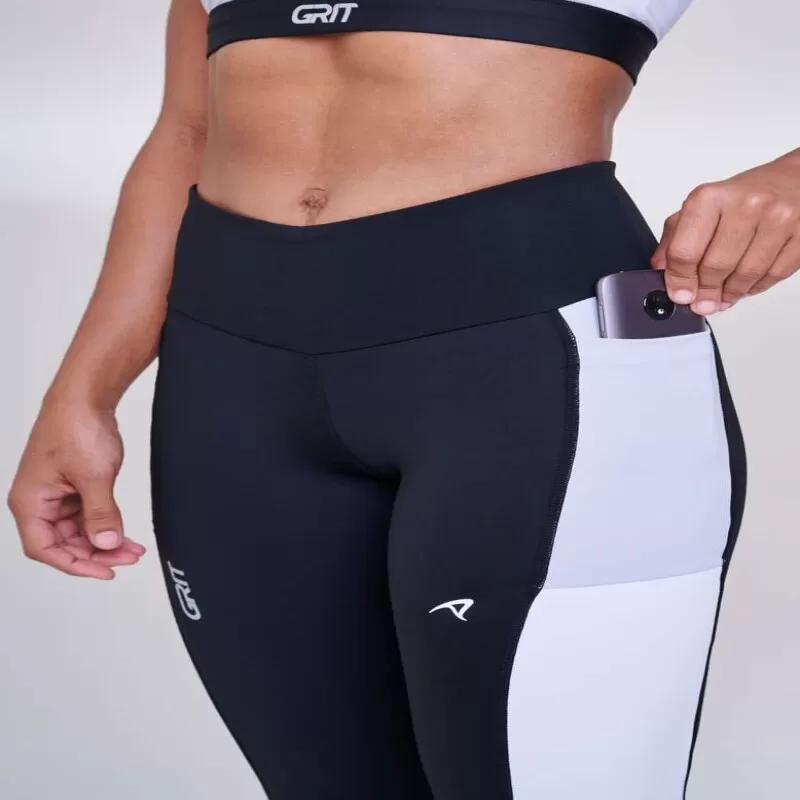 LEGGING GRIT BOSSA IND - Preto cinza e branco